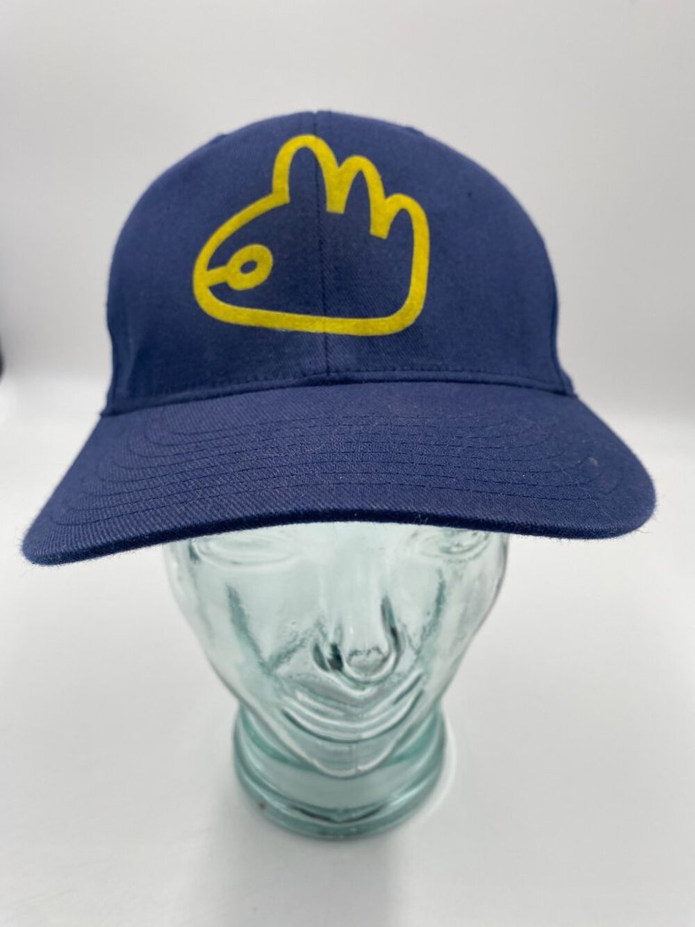 Yupoong Flexfit Unofish Hat Cap Fitted Size L-XL Dark Blue Yellow Logo